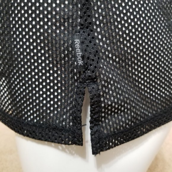 Reebok top Small Active Vibes Only unlined fishnet mesh tank graphic athetic - Picture 8 of 12